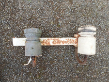 2 x Antique Vintage Retro Overhead Telephone Line Insulators Feature Coat Hooks