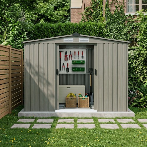 8x8ft galvanized garden shed - 8x8ft,