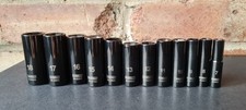 Dewalt Set of 12 metric 1/4" & 3/8" drive 6-point deep sockets 7mm to 18mm