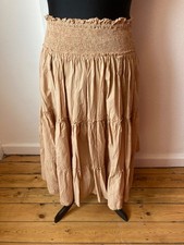 Ewa I Walla 100% Cotton Sand Skirt With Double Red Pinstripe O/S Used