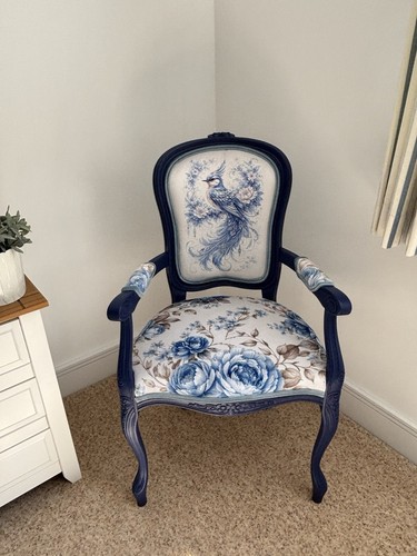 Blue floral accent chair - accent,
