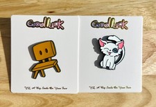 Set of 2 Gift Idea Suzume Japanese Inspired Daijin Souta Pin Enamel Badge