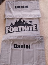 Fortnite personalised Daniel Grey black Double Bed Duvet Set With 2 Pillowcases 