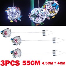 3X Hanging Small Butterfly Pendant Solar Power LED Light Mesh Orb Yard Decor HOT