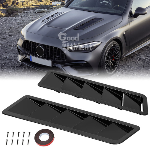 Gloss black car bonnet vent - black,