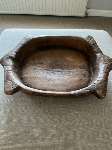 Antique indian wooden bowl - antique,