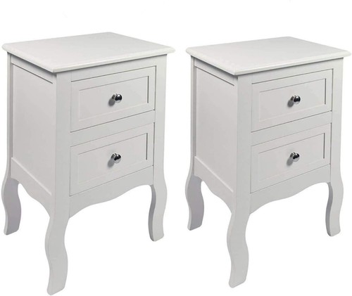 White bedside table with - , x