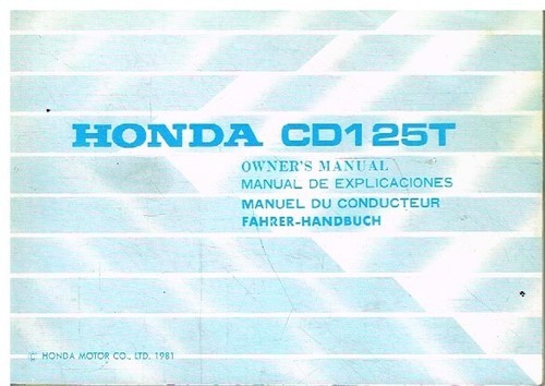 Honda cd125t 81 owner - honda,