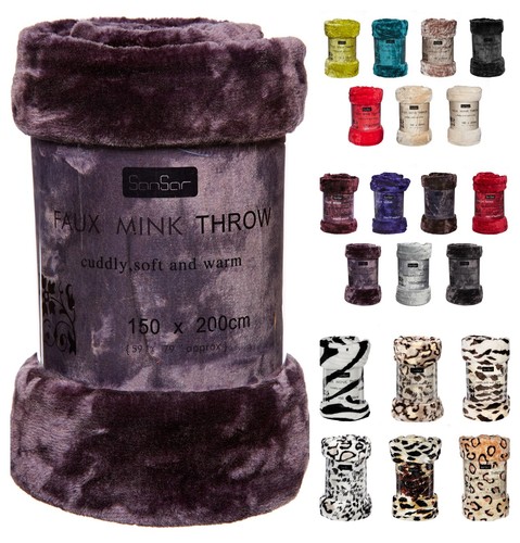 Faux fur mink throw - faux,