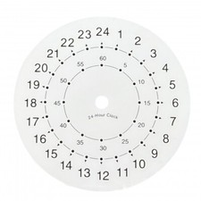 New White Aluminium 24hr Clock