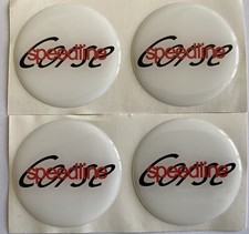 SPEEDLINE CORSE ALLOY WHEEL CENTRE CAP DOMED STICKERS X4 WHITE RED BLK ALL SIZES