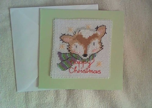 Completed cross stitch fox - completed,