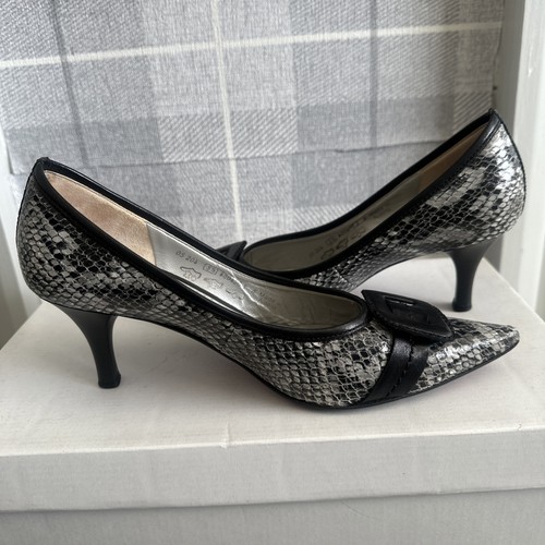 Grey mock croc - mock, heel