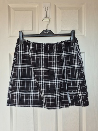 Shein black white grid - white,