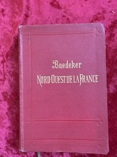 Rare 1908 Baedeker – North-West France Travel Guide  With All Maps & Plans