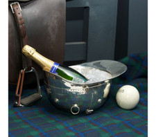 POLO HELMET WINE COOLER STYLISH ICE BUCKET NICKEL PLATE WEDDINGS AVENTS HOTELS