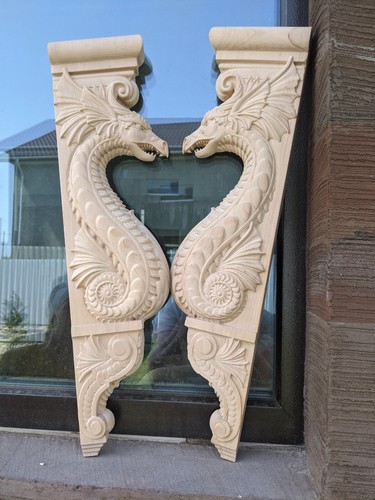 Wooden plaque carved dragon - plaque,
