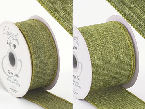 Sage wired edge burlap hessian - wired,
