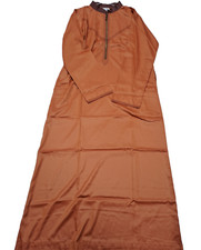 Mens Muslim Long Sleeve Robe Thobe Dubai Saudi Arab Islamic Kaftan Tops Jubba