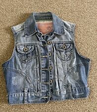 Ladies Denim Blue Waistcoat Gilet New Look 8 Western Festival boho autumn ? 