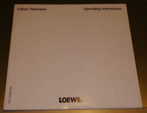 Loewe colour owners manual - loewe, tv