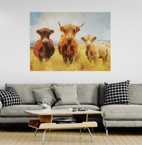 Highland cow animal - highland, canvas
