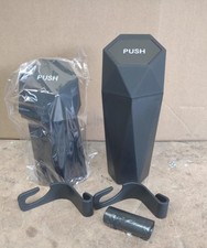 Set of 2 mini black car trash bin