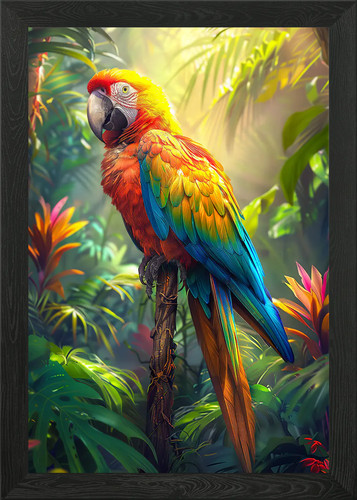 Colorful tropical parrot - colorful,