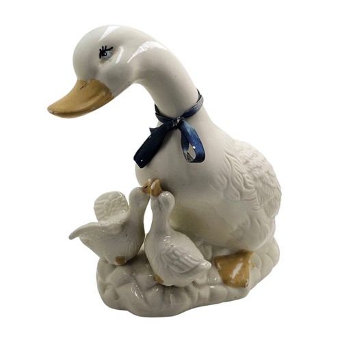Vintage ceramic white duck - ceramic,