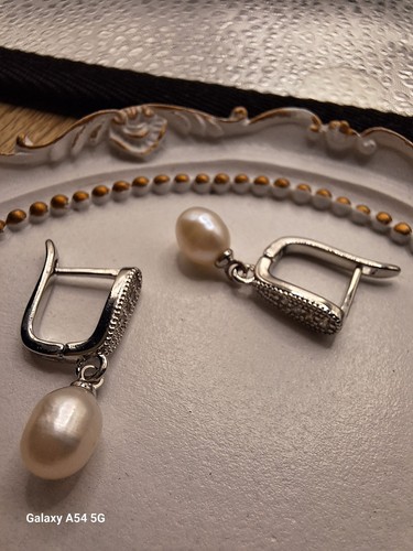 Silver earrings with - silver,