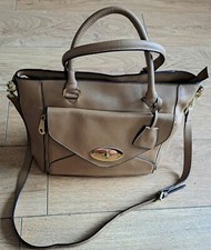 Mulberry willow brown large handbag shoulder leather zip up bag