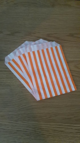 Orange stripe paper bags - stripe,
