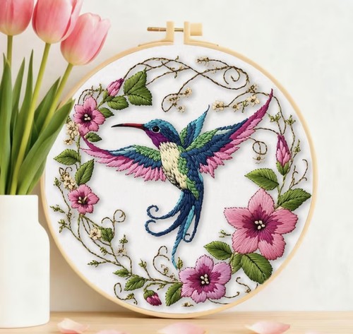 Embroidery kit hummingbird - embroidery,