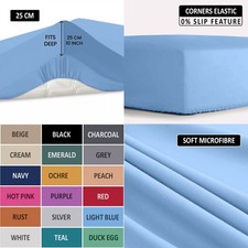 Extra Deep 25CM Fitted Sheet Bed Sheets Single Double King Super King Bed Size