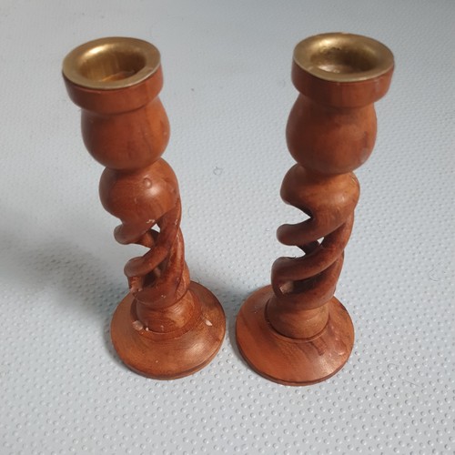 Vintage pair hand carved - pair, open