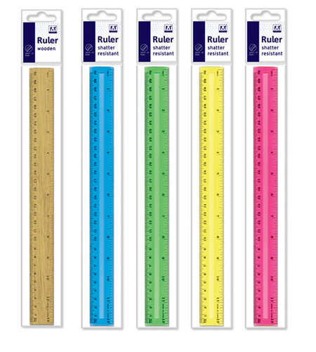 30cm strong plastic ruler - 30cm/12'',