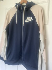 Women’s Nike sweatshirt. Full zip Hoodie.  Obsidian/ Orange Quartz/ Sail. Size L