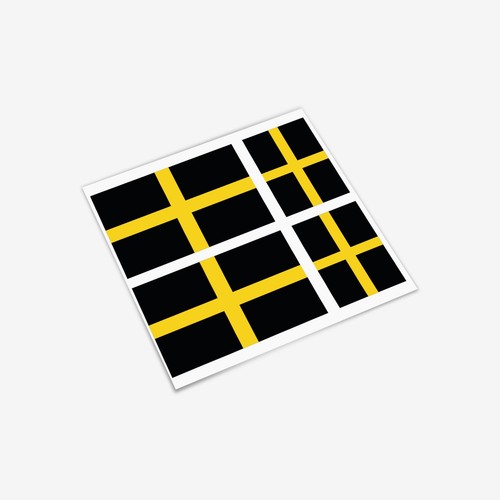 David flag stickers x4 - st,
