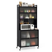 6-Tier Kitchen Black Pantry
