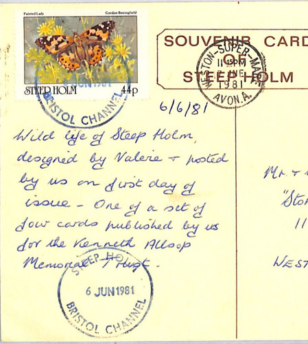 Steep holm locals postcard - gb,