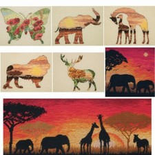 Anchor Cross Stitch Kit: Maia Collection: Elephant,Stag,Butterfly,Giraffe,Lion