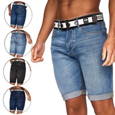Mens Denim Shorts Stretch Slim