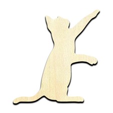 Cat Reaching Laser Cut Out