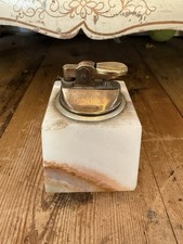 Vintage Onyx Table Lighter Pakistan Mid Century Heavy Retro