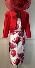 Zeila UK 12/14 Red Ivory Dress