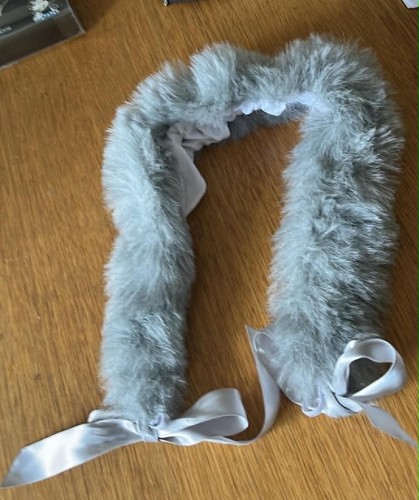 Dolls silver grey fur hood - silver,