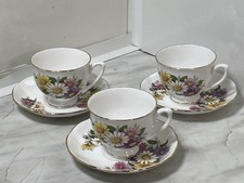 3 Vintage Tea Cups & Saucers