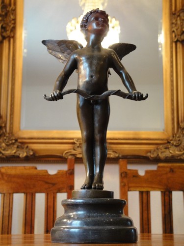 Bronze marble statue angel - bronze,