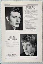 JOHN NETTLES / DERREN NESBITT rare Vintage 1968 Acting Agency Page : Bergerac