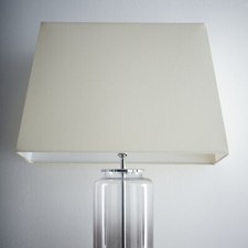 Cream Modern Rectangle Linen Light Shade Table or Floor lamps 13 15 17 21 inch